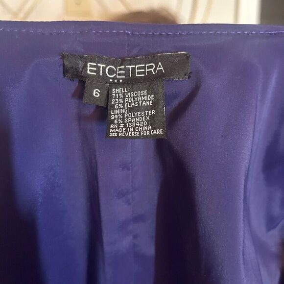 Etcetera Purple Black Mid Sleeve Colorblock Dress - Picture 4 of 4